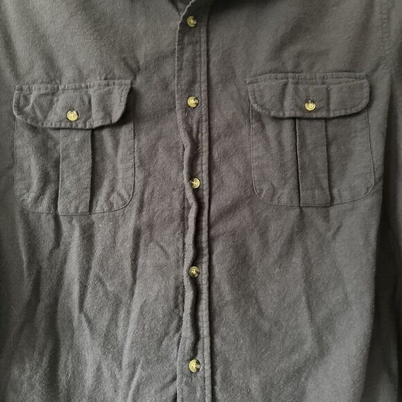 King Size Mens 3XB Big Gray Flannel Work Shirt Long Sleeve Rugged Warm Pockets - Picture 4 of 12